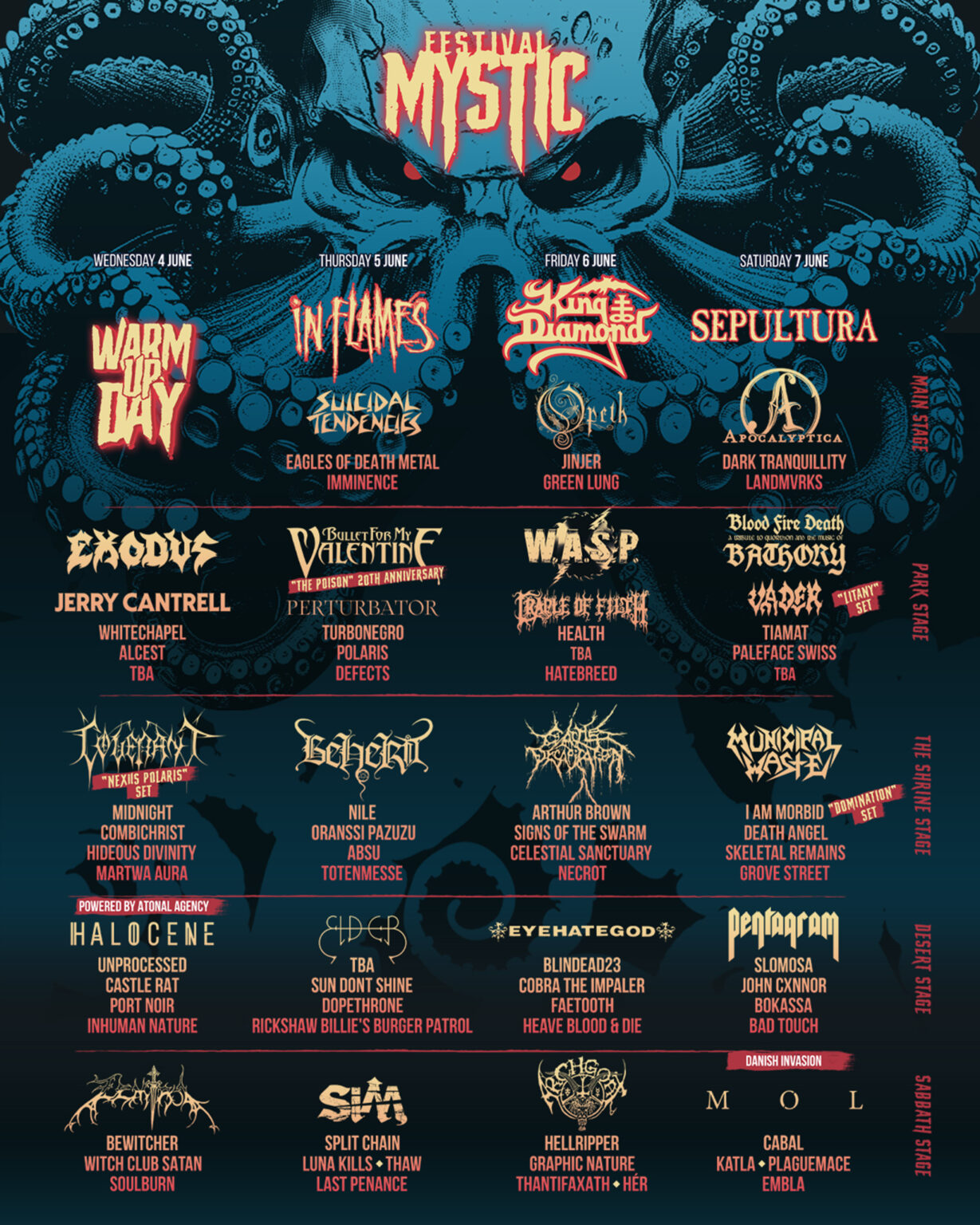 Mystic Festival 2025 Day and stage concert schedule, single day